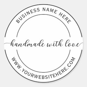 Pegatina Redonda Personalizado simple hecho a mano con amor