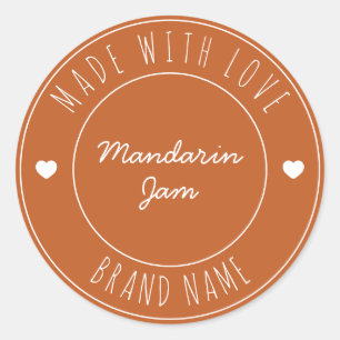 Pegatina Redonda Personalizado simple Naranja de quemadura de merme