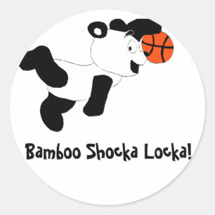 Pegatina Redonda Personalizado Slam Dunking Panda