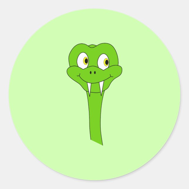 Pegatina Redonda Personalizado Snake (Anverso)