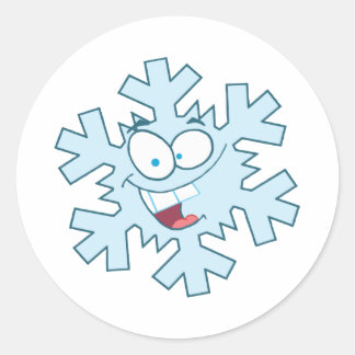 Pegatina Redonda Personalizado Snowflake