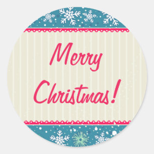 Pegatina Redonda Personalizado Snowflakes and Presakes