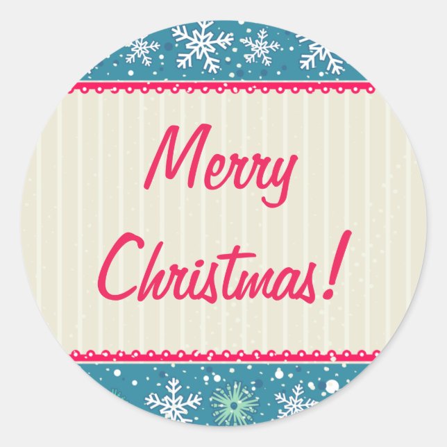Pegatina Redonda Personalizado Snowflakes and Presakes (Anverso)