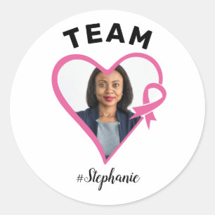 Pegatina Redonda Personalizado Soporte para equipo Cinta rosa Foto