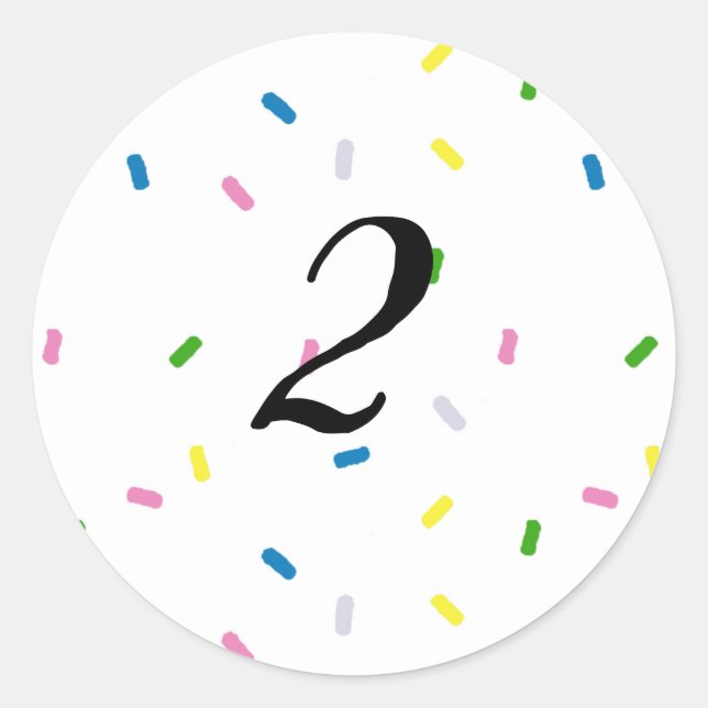 Pegatina Redonda Personalizado Sprinkle Gracias Pegatinas del parti (Anverso)