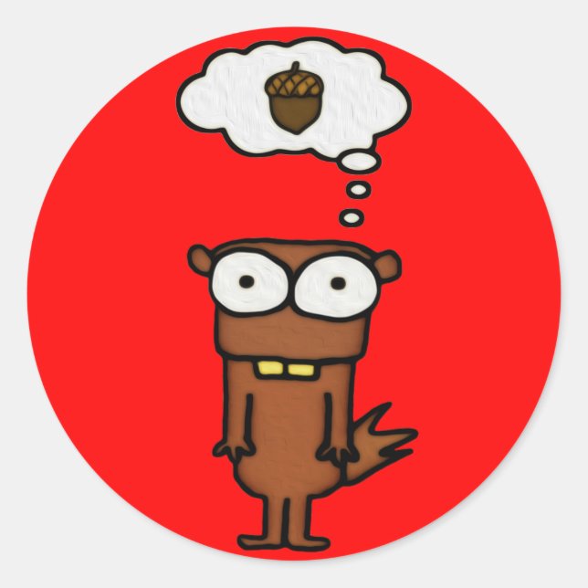 Pegatina Redonda Personalizado Squirrel (Anverso)