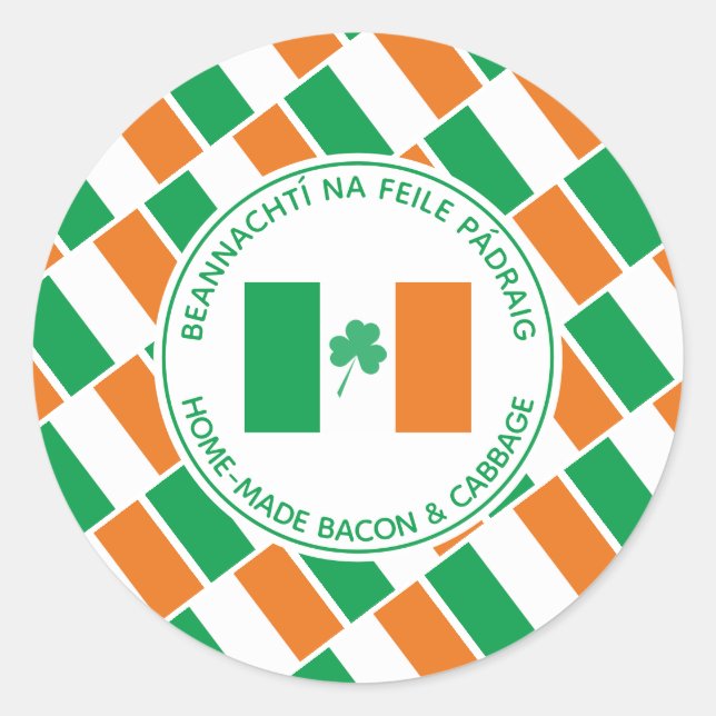 Pegatina Redonda Personalizado St Patricks Día Hogar Cocina Irlande (Anverso)