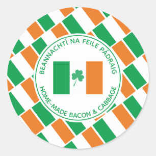 Pegatina Redonda Personalizado St Patricks Día Hogar Cocina Irlande