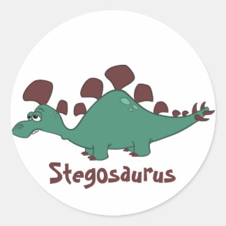 Pegatina Redonda Personalizado Stegosaurus