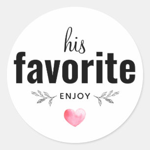 Pegatina Redonda Personalizado Su Favor De Boda Favorita