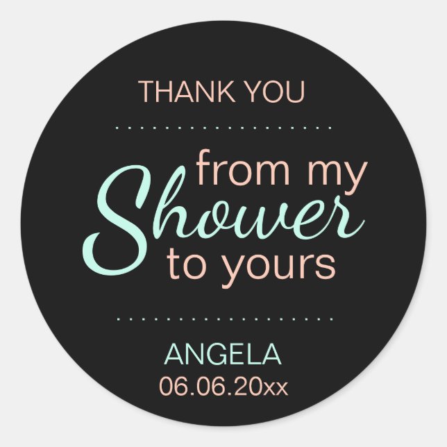 Pegatina Redonda Personalizado Sugar Scrub Bridal Shower Favor Maso (Anverso)