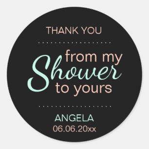 Pegatina Redonda Personalizado Sugar Scrub Bridal Shower Favor Maso