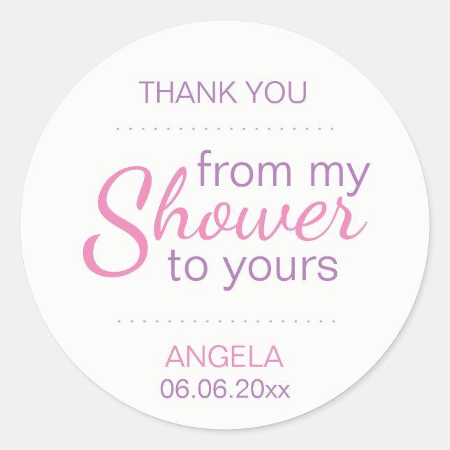 Pegatina Redonda Personalizado Sugar Scrub Bridal Shower Favor Maso (Anverso)