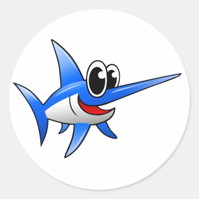 Pegatina Redonda Personalizado Swordfish (Anverso)