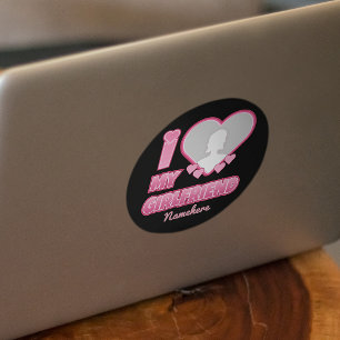 Pegatina Redonda Personalizado Te Amo Mi Novia – Agregar Foto y Nom