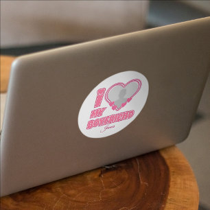 Pegatina Redonda Personalizado Te Amo Mi Novio – Agregar Foto y Nom