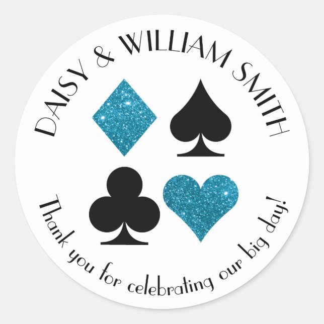 Pegatina Redonda Personalizado temática de Las Vegas Mensajes de te (Anverso)