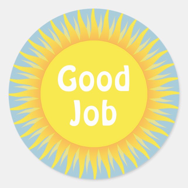Pegatina Redonda Personalizado Texto Buen trabajo Recompensa a Sun  (Anverso)