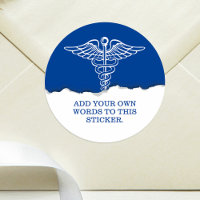 Personalizado Texto Caducto médico Azul