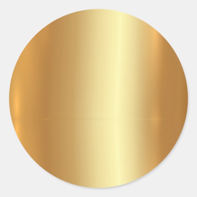Pegatina Redonda Personalizado Texto Faux Gold Blank Template Class (Anverso)