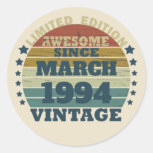 Pegatina Redonda Personalizado Treinta fiesta de 30 años (Anverso)