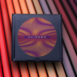 Pegatina Redonda Personalizado Trippy Purple Único y Audaz Resumen 