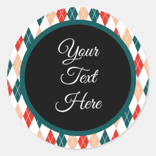 Pegatina Redonda Personalizado Vintage Christmas Farmhouse Buffalo 