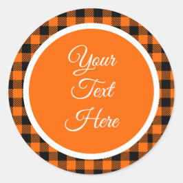 Pegatina Redonda Personalizado Vintage Christmas Farmhouse Buffalo 