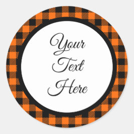 Pegatina Redonda Personalizado Vintage Christmas Farmhouse Buffalo 