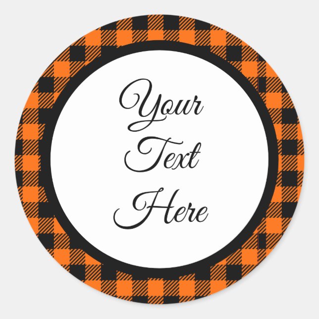 Pegatina Redonda Personalizado Vintage Christmas Farmhouse Buffalo  (Anverso)