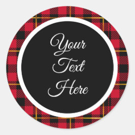 Pegatina Redonda Personalizado Vintage Christmas Farmhouse Buffalo 