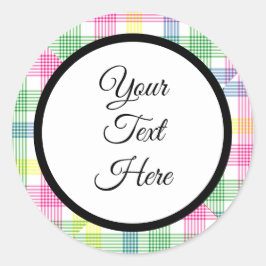 Pegatina Redonda Personalizado Vintage Christmas Farmhouse Buffalo 