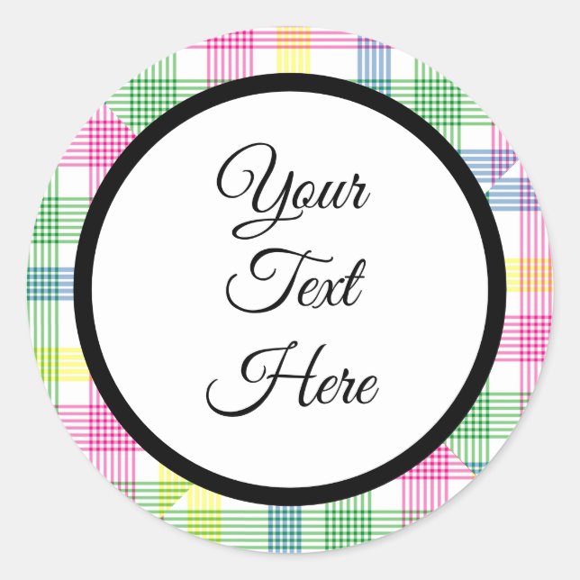 Pegatina Redonda Personalizado Vintage Christmas Farmhouse Buffalo  (Anverso)