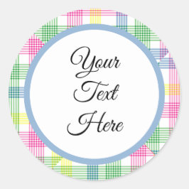 Pegatina Redonda Personalizado Vintage Christmas Farmhouse Buffalo 