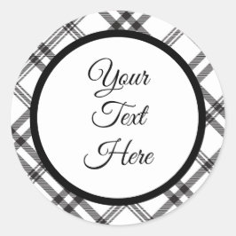 Pegatina Redonda Personalizado Vintage Christmas Farmhouse Buffalo 