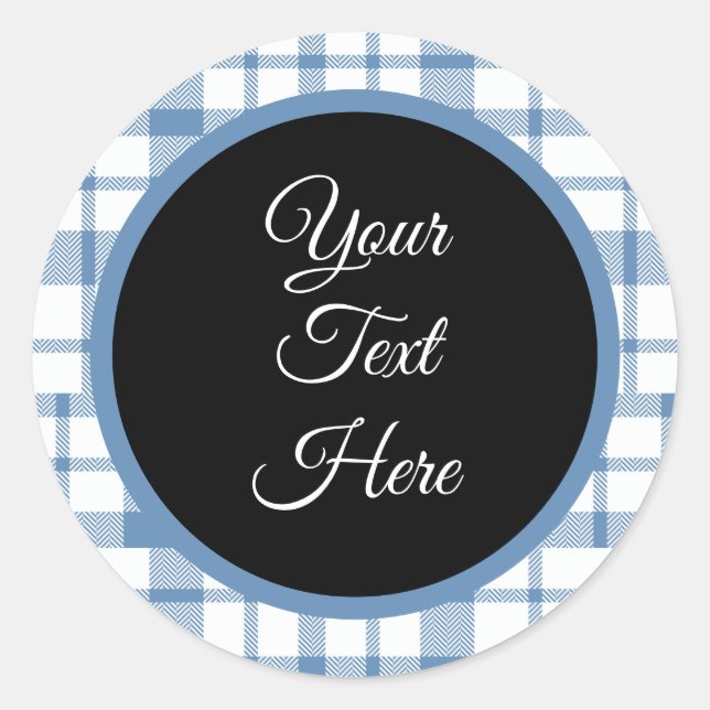 Pegatina Redonda Personalizado Vintage Christmas Farmhouse Buffalo  (Anverso)