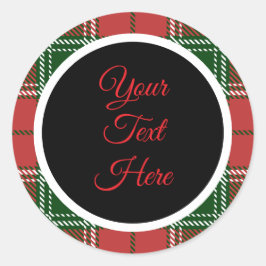 Pegatina Redonda Personalizado Vintage Christmas Farmhouse Buffalo 