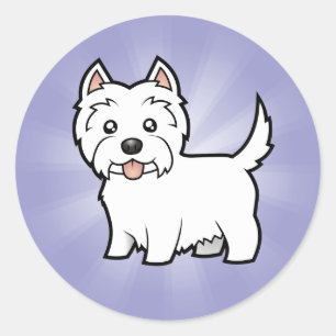 Pegatina Redonda Personalizado West Highland White Terrier