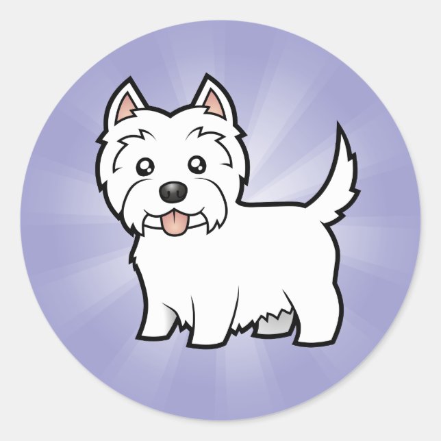 Pegatina Redonda Personalizado West Highland White Terrier (Anverso)