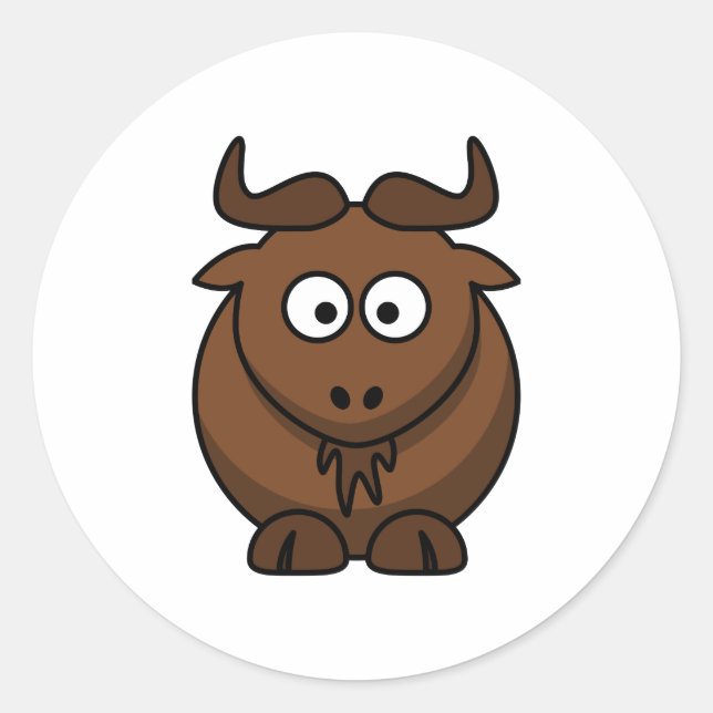 Pegatina Redonda Personalizado Wildebeast (Anverso)