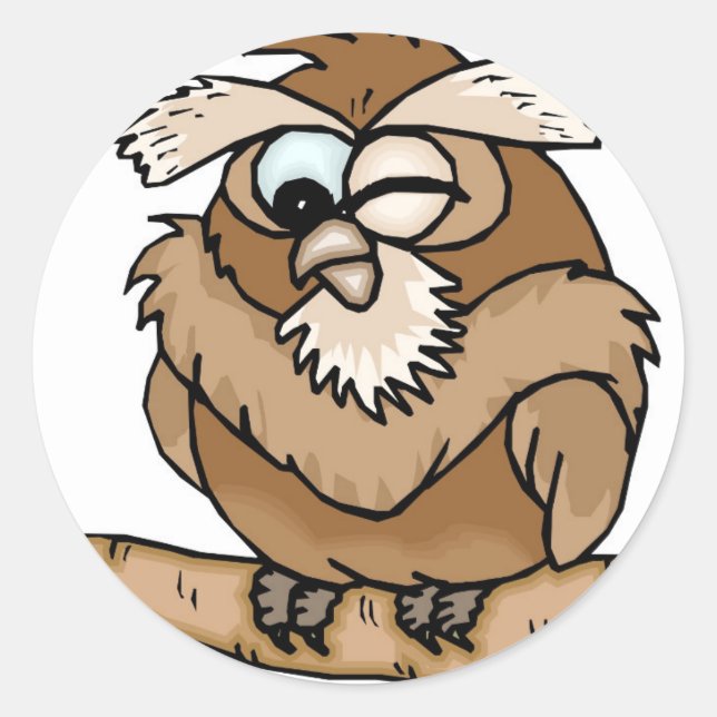 PEGATINA REDONDA PERSONALIZADO WINTH OWL (Anverso)