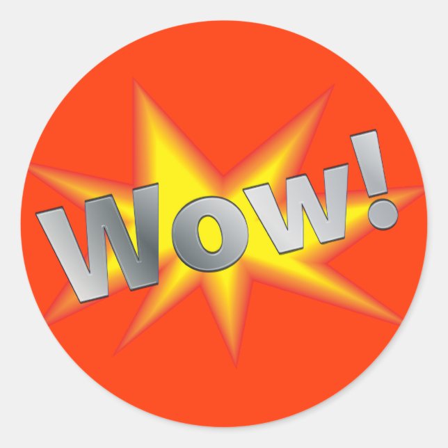 Pegatina Redonda Personalizado WOW (Anverso)