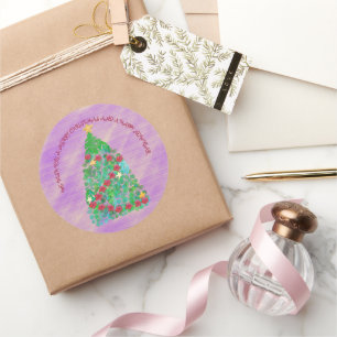 PEGATINA REDONDA PERSONALIZADOS LE QUEREMOS UNA NAVIDAD FEROZ