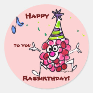 Pegatina Redonda Personalizados Personalizados de cumpleaños felice