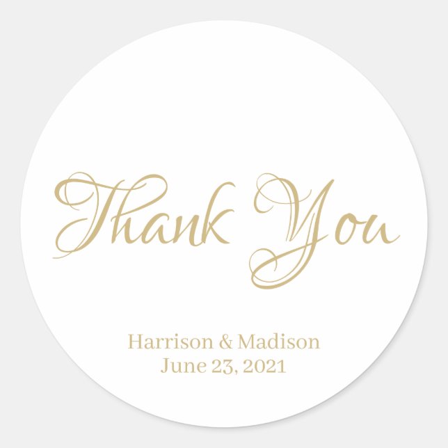 Pegatina Redonda personalizar Boda de texto regalo pegatinas de eti (Anverso)