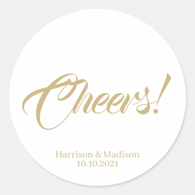 Pegatina Redonda personalizar Boda de texto regalo pegatinas de eti (Anverso)