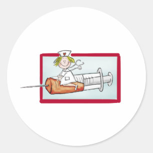 Pegatina Redonda Personalizar con el nombre - La superenfermera