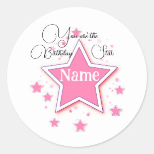 Pegatina Redonda Personalizar con un nombre STAR