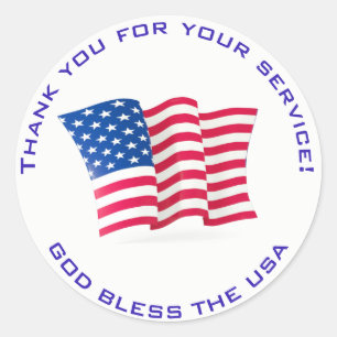 Pegatina Redonda Personalizar de bandera estadounidense tu propio t