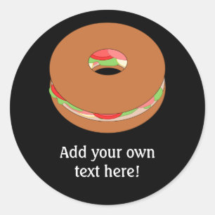 Pegatina Redonda Personalizar de este gráfico de Bagel